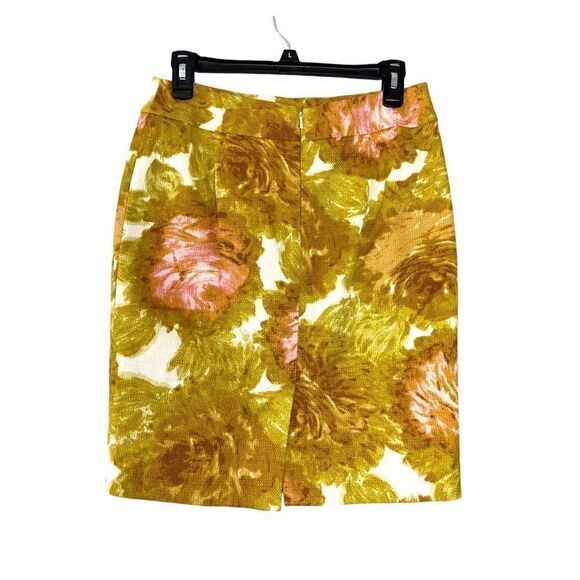 Talbots Petite Spring Watercolor Floral Lined Artsy Fall Pencil Skirt Size 4p - Picture 2 of 10